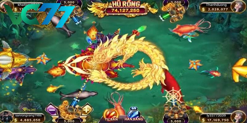 Diverse Dragon God Fishing game rooms at VC77