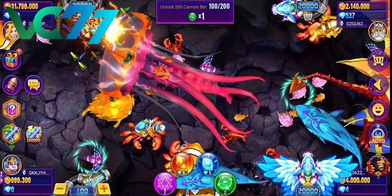 Experience to win a lot of coins in Dragon King Fish VC77