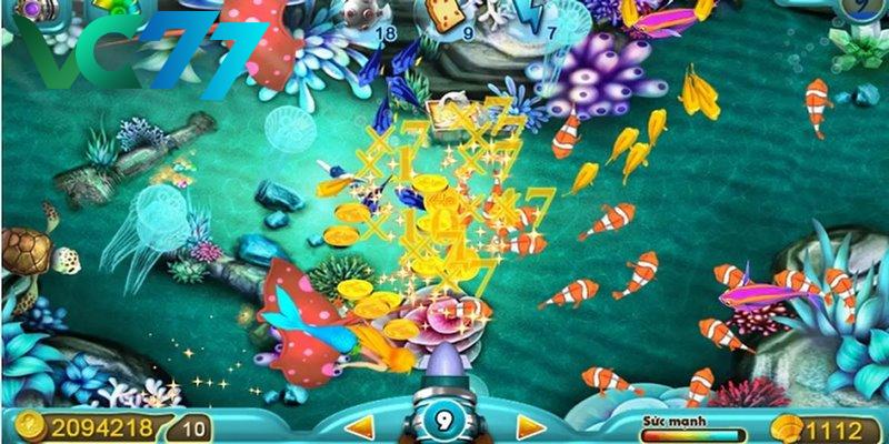 The interface of fish shooting for coins is very modern